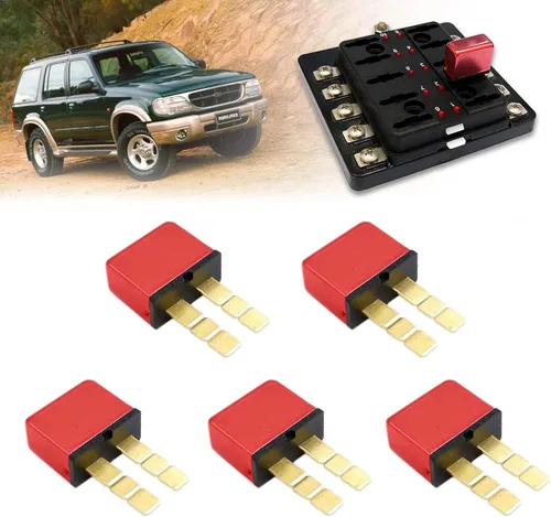 Vista 11 de Disyuntor automotriz T1 reinicio térmico, montaje enchufable con función de cierre, conexión de terminal tipo cuchilla ATC ATO (5 piezas)