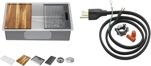 Vista 15 de DELTA FAUCET Lorelai - Lavaplatos de estación de trabajo de barra de 17 pulgadas para cocina, montaje bajo encimera, acero inoxidable calibre 16