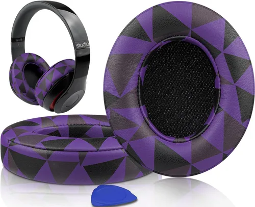 Vista 18 de SoloWIT Almohadillas de repuesto para auriculares Beats Studio 2 y Studio 3 con cable/inalámbricos sobre la oreja, almohadillas para los oídos