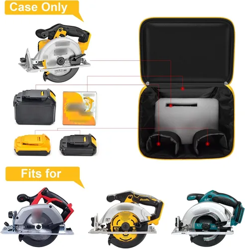 Vista 11 de Bolsa de herramientas universal para sierra circular DEWALT 20V MAX DCS391B/DCS565B, para Makita XSS02Z 18V Sierra Circular - Solo funda (negro)