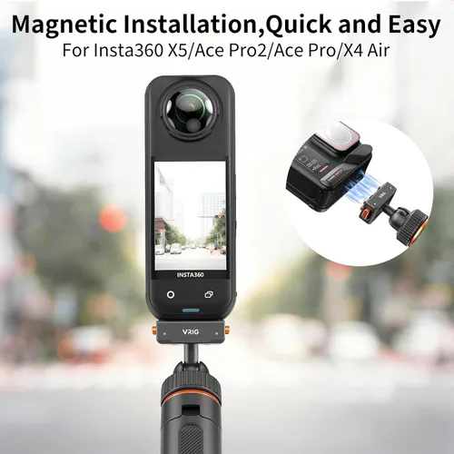 Vista 2 de VRIG 15.9" X5 Extended Mini cámara trípode para Insta360 X6/Ace Pro2