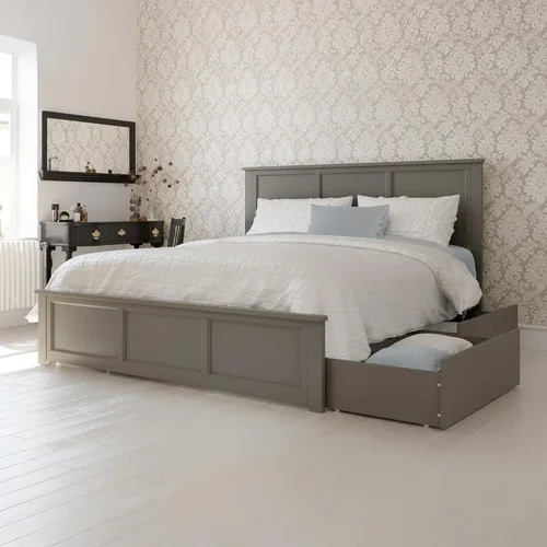 Vista 19 de AFI, Madison - Cama de plataforma de almacenamiento matrimonial con estribo a juego, color espresso