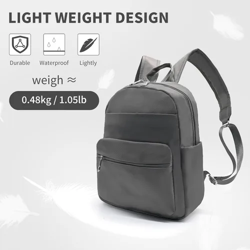 Vista 8 de PS PETITE SIMONE Mochila pequeña para mujer, minilatera, mochila casual a la moda, Gris, Casual