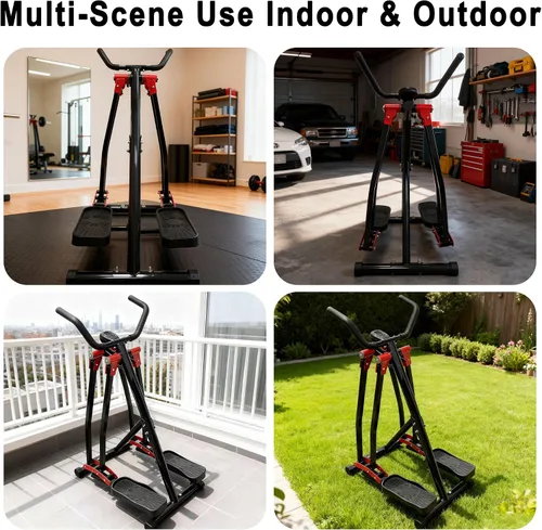 Vista 6 de Máquina de ejercicios Air Walker, entrenador elíptico Space Walker con pantalla LCD, resistencia ajustable para uso doméstico