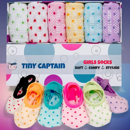 Vista 2 de Tiny Captain Calcetines antideslizantes con correa para niñas de 0 a 7 años de edad, calcetines de 1 año