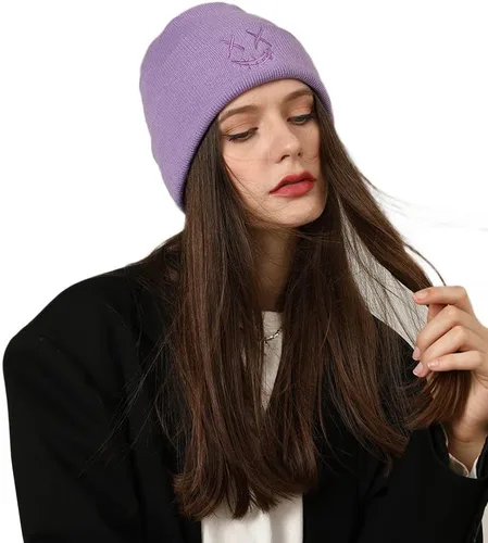 Vista 6 de Croogo Gorros de invierno para mujer, elásticos y cálidos, con forma de calavera para hombre, con puños, de acrílico, calaveras de esquí