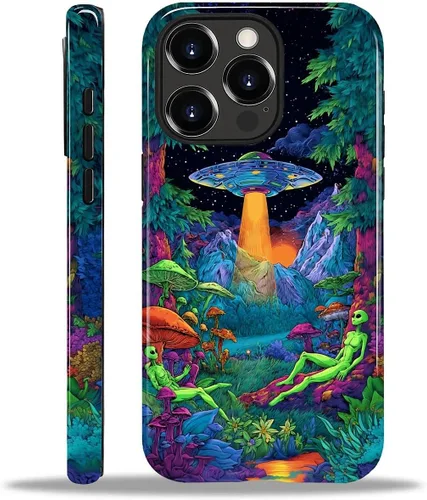 Vista 68 de Funda para iPhone 11 Funda, Diseño de Plantas de Nave Espacial Alienígena - Protección Dual Híbrida Silicona + PC Duro Resistente a Golpes Cubierta