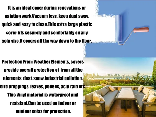 Vista 5 de Imperius Funda para sillón/sillón reclinable, resistente al agua, transparente, gruesa, resistente, cubierta protectora de plástico impermeable
