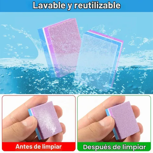 Vista 4 de CGBE Bloque de pulido, bloque de pulido de uñas de doble cara, esponja colorida, tiras de lijado, bloques de lima de uñas, herramientas de manicura