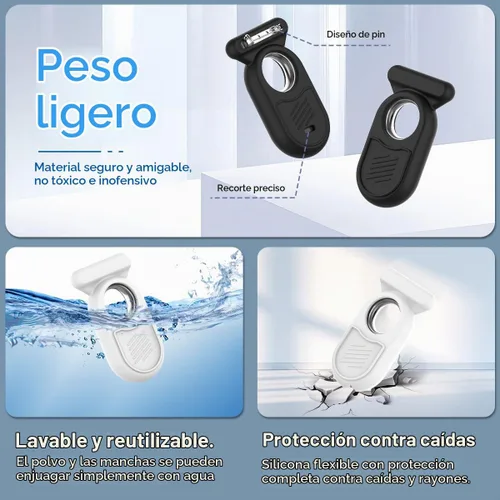 Vista 3 de Funda para Galaxy SmartTag2 con pasador invisible, funda protectora completa de silicona suave antideslizante para Samsung Galaxy Smart Tag 2