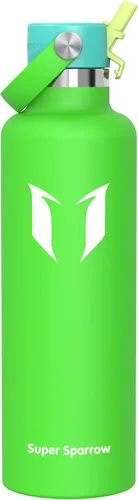 Vista 12 de Super Sparrow Botella de Agua Aislada - 17 Oz / 25 Oz / 34 Oz - Frasco FlipFlow de Boca Estándar - Libre de BPA, Botella a Prueba de Fugas