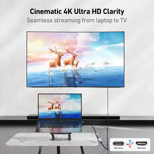 Vista 2 de BENFEI Adaptador USB C a HDMI 4K@60Hz, Adaptador USB Tipo-C a HDMI [Compatible con Thunderbolt 3/4/5] con iPhone 15 Pro/Max, MacBook Pro/Air 2023