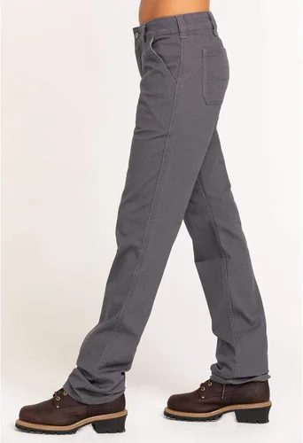 Vista 3 de ARIAT FR - Pantalón elástico DuraLight de lona apilable de pierna recta para mujer color gris hierro 27 Gris hierro