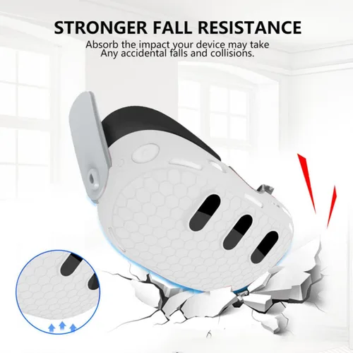 Vista 2 de Meta quest3 Accessories Grip Funda de silicona, máscara de realidad virtual, cubierta de carcasa de realidad virtual, cubierta protectora