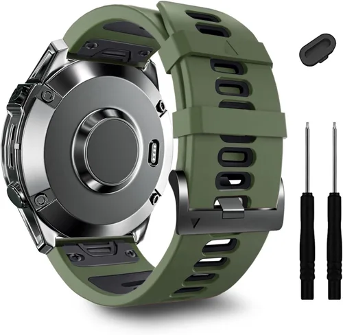 Vista 22 de ZPJPPLX Correa Quickfit de 0.866 pulgadas compatible con Garmin Fenix 8/7/6 epix Pro, correa de silicona para Fenix E/5 Plus/5/tactix quatix 8 7