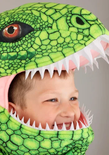 Vista 4 de Disfraz de iguana para niños con guantes adjuntos, fundas para zapatos y tocado