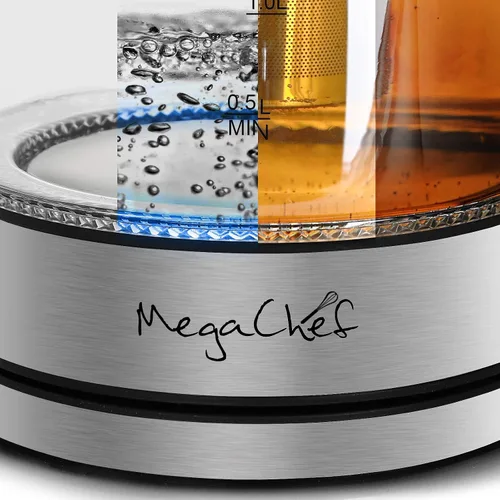 Vista 5 de [Usado] MegaChef 1.8Lt. Cuerpo de vidrio y hervidor de té eléctrico de acero inoxidable con infusor de té