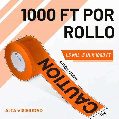 Vista 2 de TopSoon Rollo de cinta de precaución naranja, 3 pulgadas por 1000 pies, cinta de barricada de no entrar, cinta de zona de construcción premium