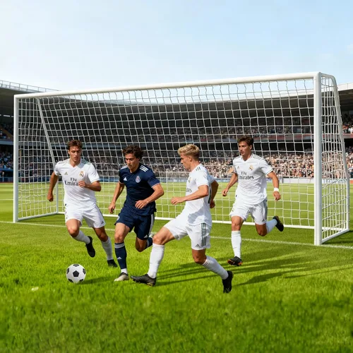 Vista 11 de NAIZEA Porterías de fútbol – 24x8/21x7/18x7/12x6/16x7/10x6/8x6/6x4 pies para patio trasero – Portería de fútbol de metal para jóvenes adultos