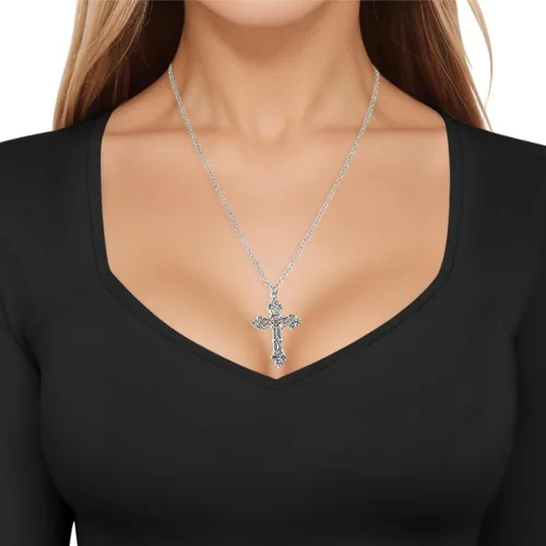 Vista 5 de Juego de 10 piezas de collar Y2k para mujer, accesorios góticos grunge, collares de joyería, cruz gótica, espinas de hadas, ángel gótico, corazón