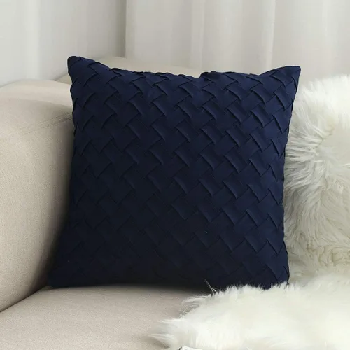Vista 38 de vctops Funda de Almohada Decorativa con Patrón de Tejido de Canasta Boho, Gamuza Súper Suave, Funda de Cojín de Acento Cuadrada Sólida para Sillón