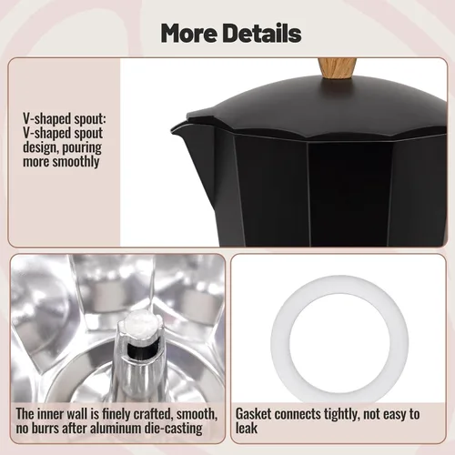 Vista 33 de Cafetera clásica de aluminio para 3 tazas Azul
