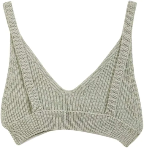 Vista 2 de SweatyRocks Camiseta sin mangas con cuello en V y sin mangas de punto ajustado para mujer