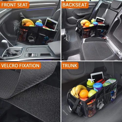 Vista 2 de FoxBox Organizador de asiento de coche y maletero, almacenamiento de asiento delantero o trasero de SUV, piso del pasajero, organización debajo
