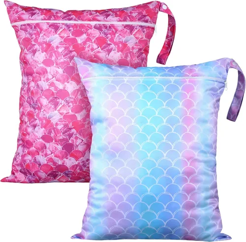 Vista 22 de Shappy 2 piezas de gran bolsa de lavandería de viaje, lavable, impermeable, húmeda y seca, gran bolsa de ropa sucia para baño, entrenamiento