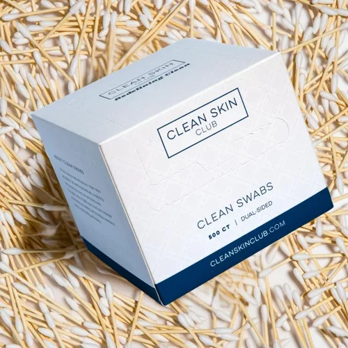 Vista 5 de Clean Skin Club Clean Swabs 500CT Punta puntiaguda Biodegradable + algodón orgánico y bambú Maquillaje y retoques de esmalte de uñas Sin