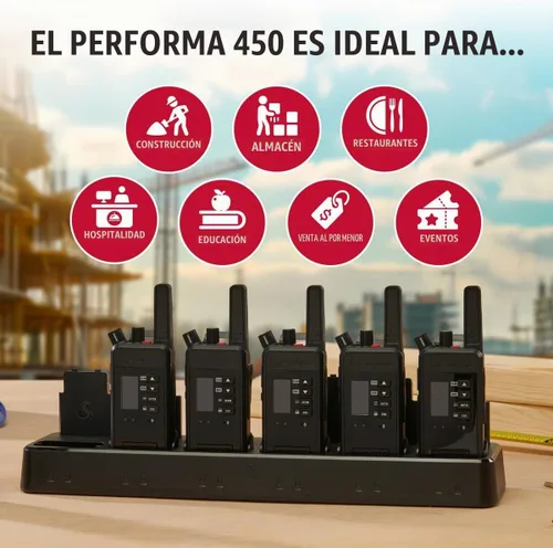 Vista 4 de Cobra Performa 450 Radios de negocios (paquete de 6 con muelle)