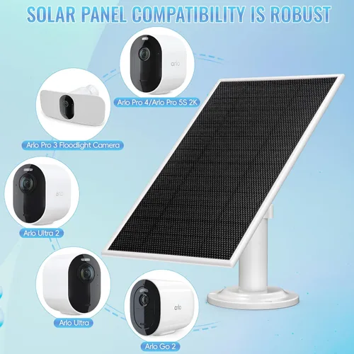 Vista 6 de Panel solar de carga de 6 V 4.5 W para Arlo Pro 4 / Pro 3 / Pro 5S 2K /Arlos Ultra/Ultra 2 / Arlo Go 2, IP 65 impermeable para fuente