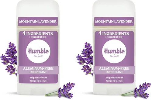 Vista 3 de Humble - Desodorante sin aluminio para mujeres y hombres, Moroccan Rose, desodorante natural limpio y fresco en barra con aceites esenciales para un