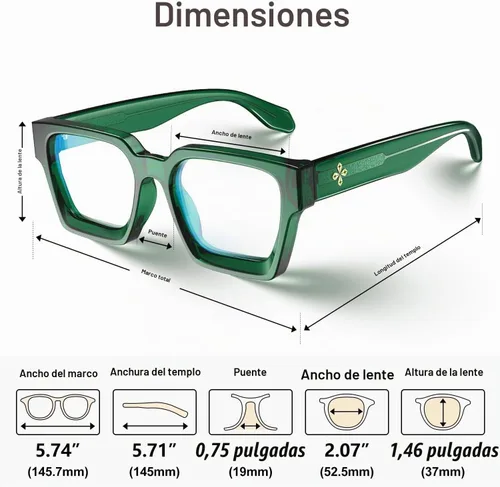 Vista 5 de VISOONE Oversized Progressive Readers with Anti-Blue Light and UV400 RIVER