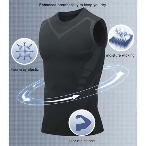 Vista 9 de Hawtrytoa MENIONIC Chaleco corrector de postura de turmalina, camisa sin mangas con forma iónica, corrector de postura para hombres y mujeres