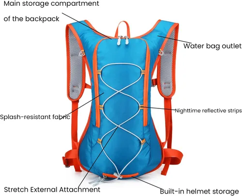 Vista 8 de Mochila de hidratación de 12L para mujeres y hombres, chaleco ligero para correr con bolsa de agua de 2 litros, paquete de agua para senderismo