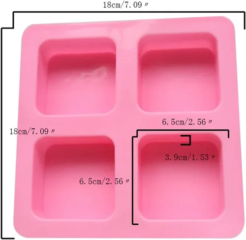 Vista 7 de HERCHR Molde de silicona para brownies, molde cuadrado antiadherente de 4 cavidades, molde de caramelo de chocolate, molde de mousse para hornear