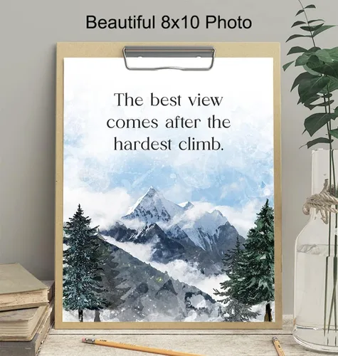 Vista 4 de Arte y Decoración Motivacional de Pared para Oficina - Pósters de Citas Positivas Inspiradoras 8x10 Pulgadas - Regalos de Ánimo - Decoración
