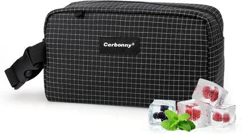 Vista 32 de Bolsa de almuerzo mini enfriadora Cerbonny, bolsa de almuerzo congelable y bolsa de snacks, bolsa aislada para viaje/trabajo/escuela, lonchera mini