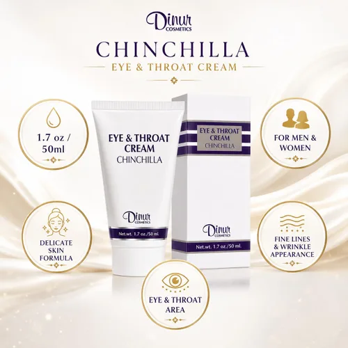 Vista 6 de Dinur Cosmetics Chinchilla Crema para Ojos y Garganta Reduce las Líneas Finas, Arrugas Ojos Hinchados y Bajo los Ojos Ojeras Penetra Piel Delicada