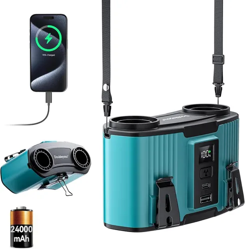 Vista 18 de Astaowl ventilador de cintura personal de 12000 mAh, clip recargable USB para la cintura para trabajar, 10 velocidades y 23H de enfriamiento