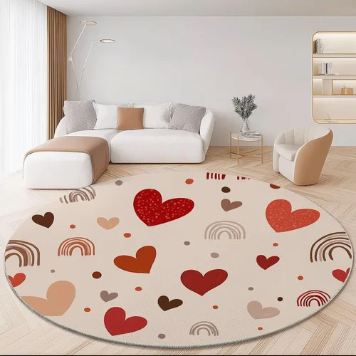 Vista 15 de Bath Mat Round Rug 2 ft, Boho Sun Line Mandala Washable Circular Rugs, Non Slip Absorbent Beige Circle Area Carpet for Kitchen Living Room Bedroom