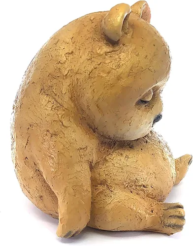 Vista 4 de IFiDEA Estatua de jardín de animales durmientes, figura de oso de 7 pulgadas, adorno decorativo de diseñador para interiores y exteriores, colección