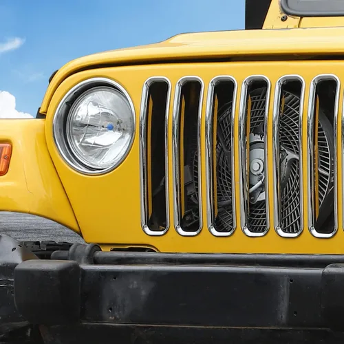 Vista 8 de Insertos de parrilla delantera para Jeep Wrangler TJ 1997-2006 (cromado)