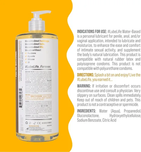 Vista 2 de LubeLife Lubricante a base de agua - Lubricante personal para hombres, mujeres y parejas, tamaño de viaje, no mancha, fácil de limpiar, seguro