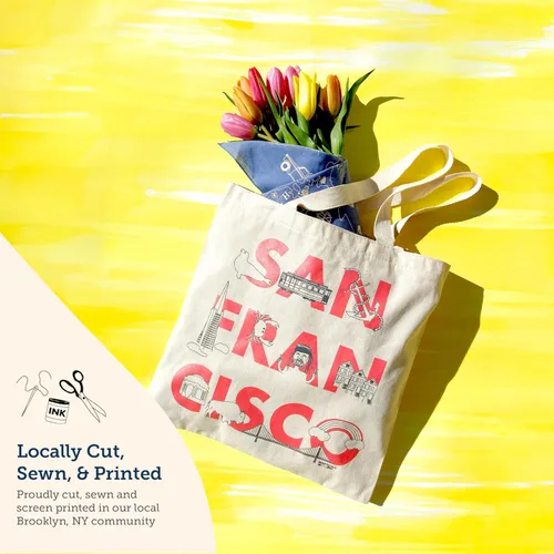 Vista 2 de MAPTOTE Bolsa de lona de comestibles, bolsa de lona de algodón reutilizable para compras, viajes a la playa y viajes, respetuosa con el medio