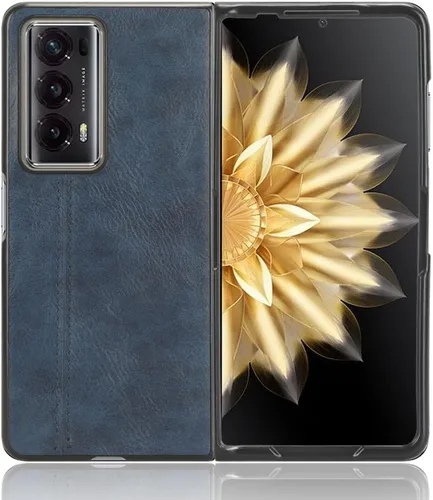 Vista 2 de Funda compatible con Honor Magic V2, piel sintética retro, ultradelgada, a prueba de golpes, compatible con Honor Magic V2 5G VER-AN10, color azul