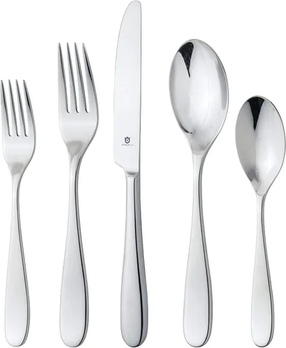 Vista 20 de Danialli Juego de utensilios de servir, cucharas de servir de acero inoxidable 18/10, servidores de ensalada, cuchillos de mantequilla, acabado