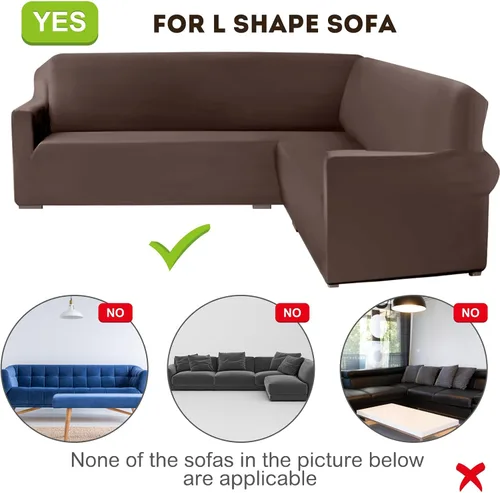 Vista 2 de Funda de sofá modular en forma de L, fundas suaves y elásticas, protector de muebles seccionales para mascotas, se adapta bien, antideslizante