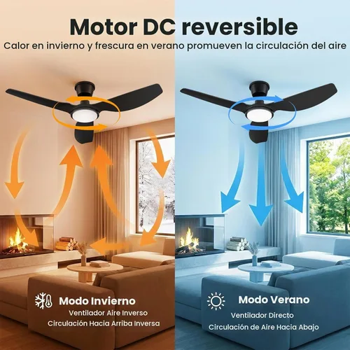 Vista 6 de Newday Ventilador de techo impermeable IP66 de 52 pulgadas con luces, ventilador de glorieta resistente a la intemperie con control remoto, LED